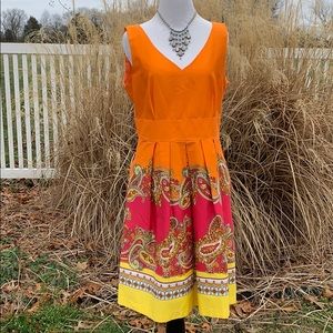 Spense sundress orange paisley print sz 10